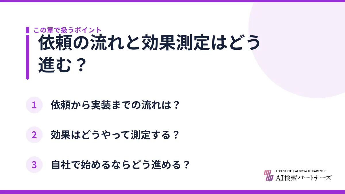 依頼の流れと効果測定はどう進む？