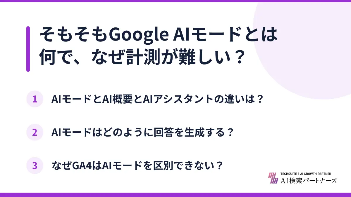 そもそもGoogle AIモードとは何で、なぜ計測が難しい？