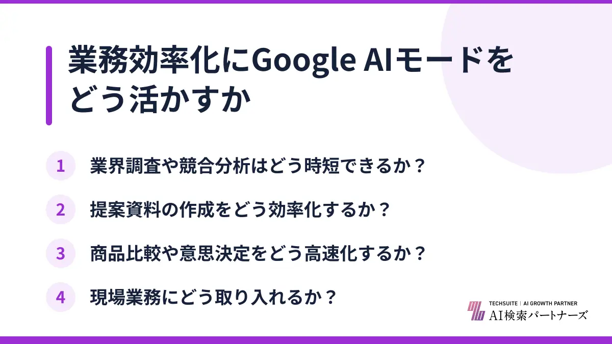 業務効率化にGoogle AIモードをどう活かすか