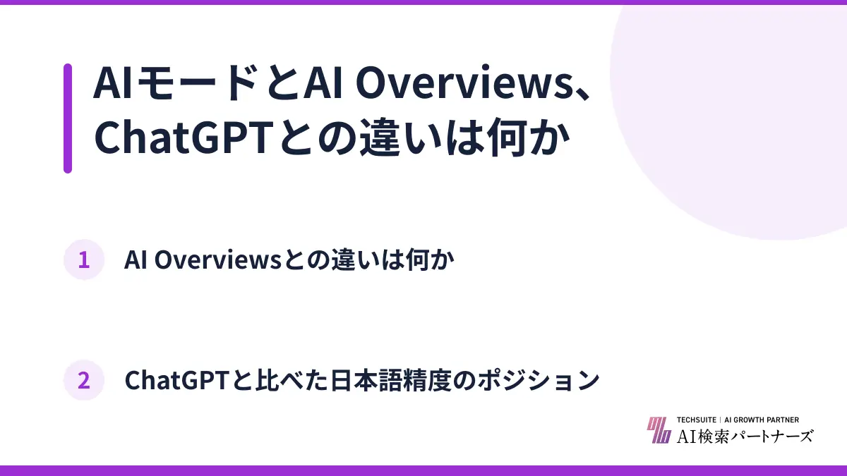 AIモードとAI Overviews、ChatGPTとの違いは何か