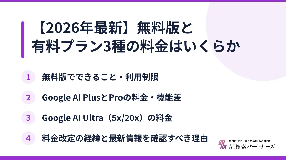 【2026年最新】無料版と有料プラン3種の料金はいくらか