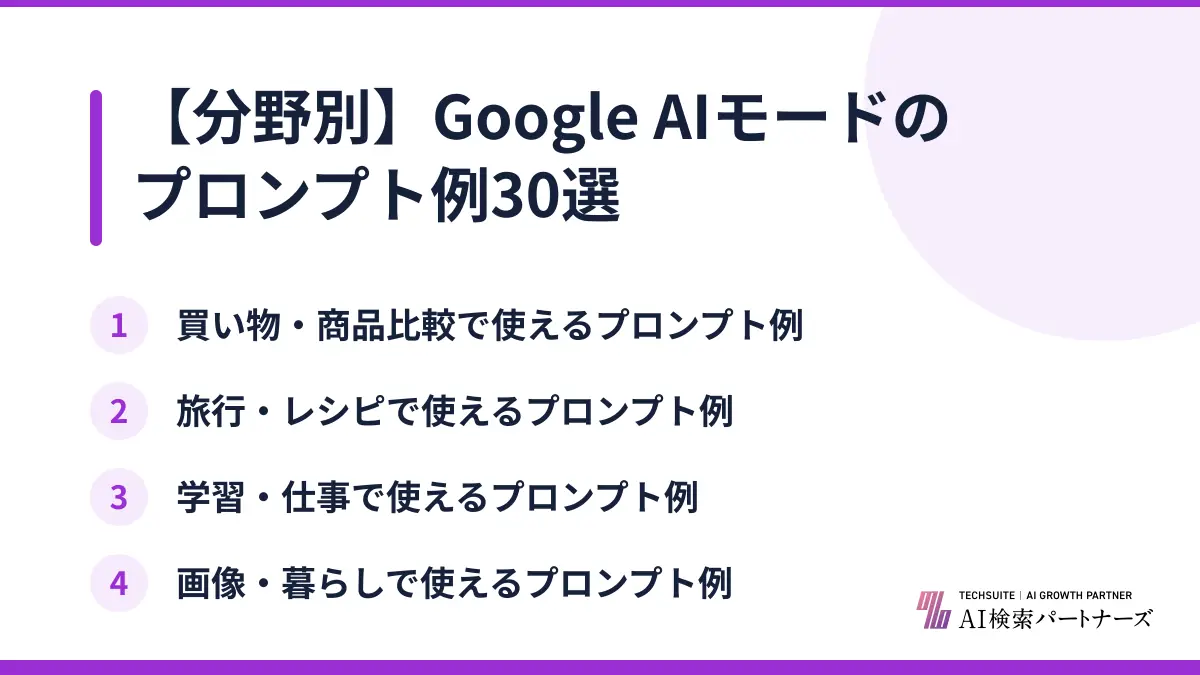 【分野別】Google AIモードのプロンプト例30選
