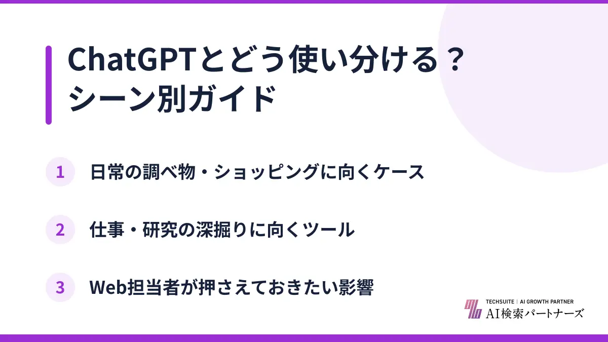 ChatGPTとどう使い分ける？シーン別ガイド