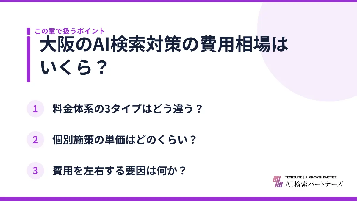 大阪のAI検索対策の費用相場はいくら？