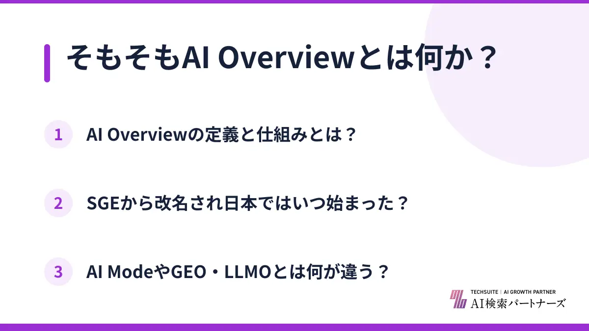 そもそもAI Overviewとは何か？