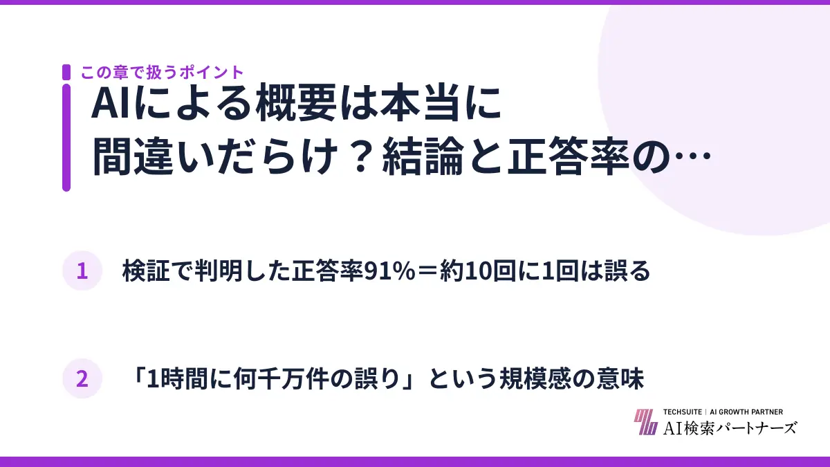 AIによる概要は本当に間違いだらけ？結論と正答率の実態
