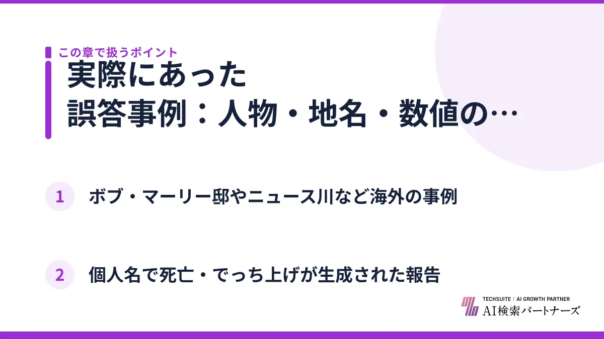 実際にあった誤答事例：人物・地名・数値の取り違え