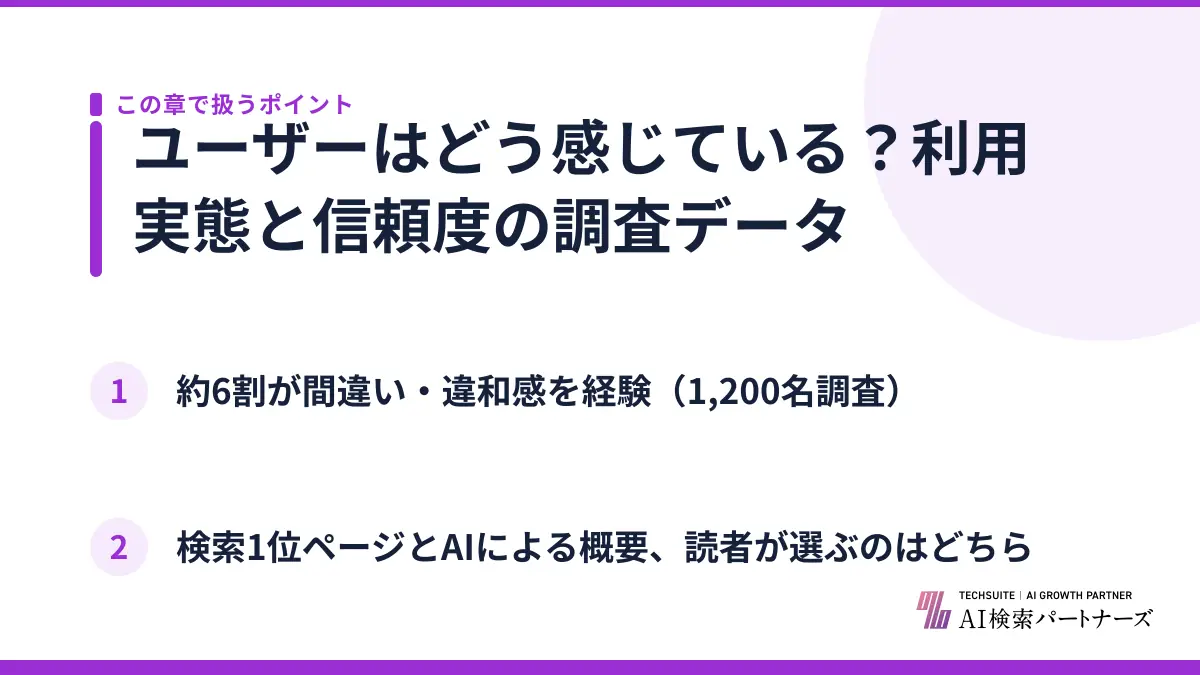 ユーザーはどう感じている？利用実態と信頼度の調査データ