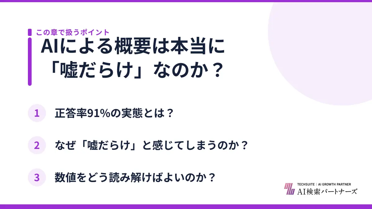 AIによる概要は本当に「嘘だらけ」なのか？