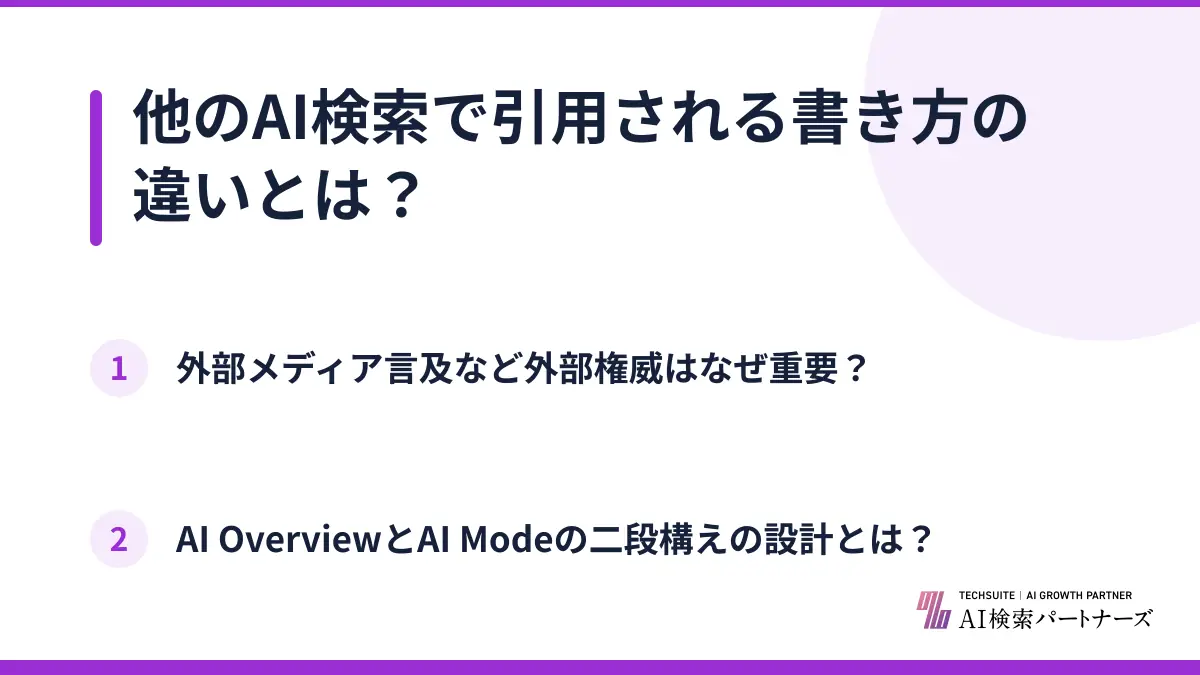 他のAI検索で引用される書き方の違いとは?