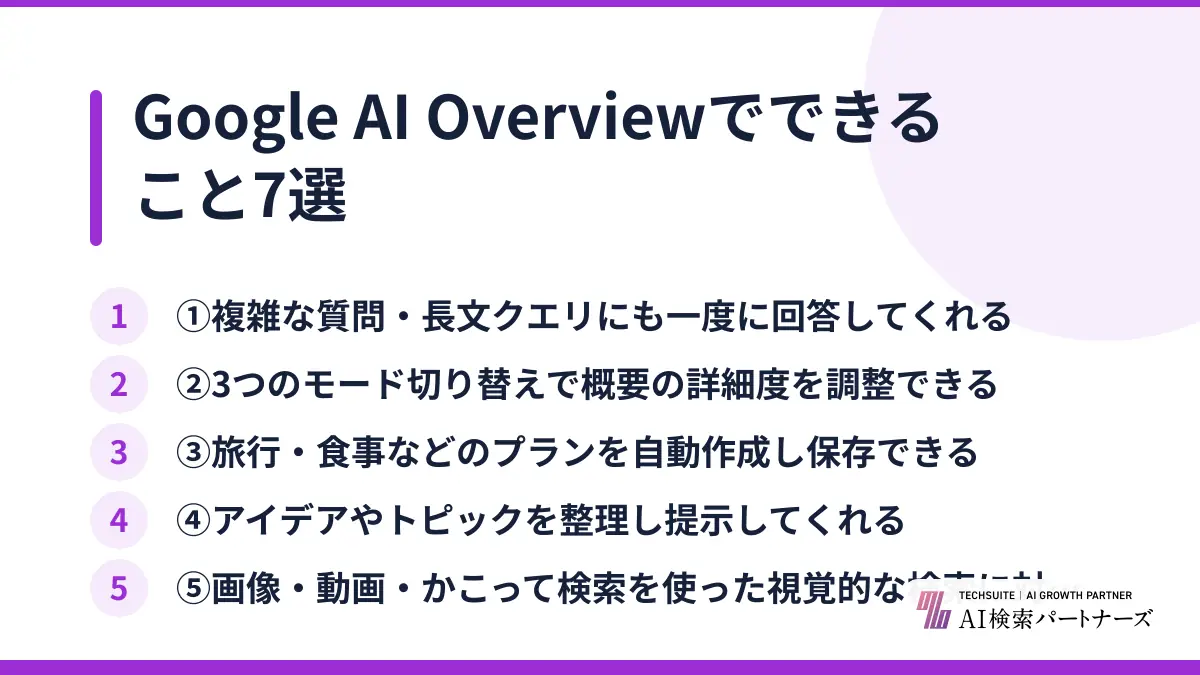 Google AI Overviewでできること7選