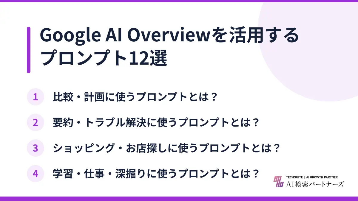 Google AI Overviewを活用するプロンプト12選