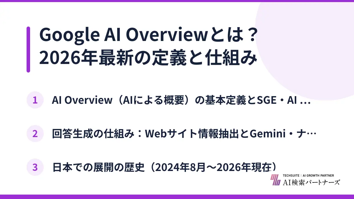 Google AI Overviewとは？2026年最新の定義と仕組み