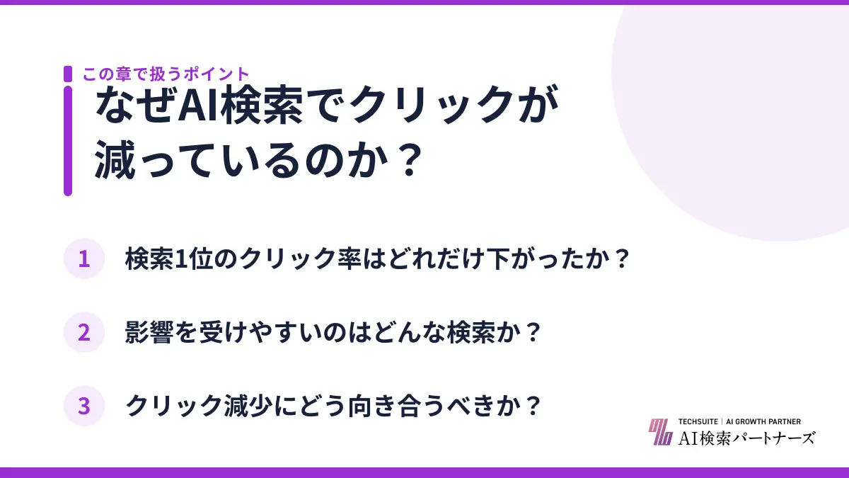 なぜAI検索でクリックが減っているのか？