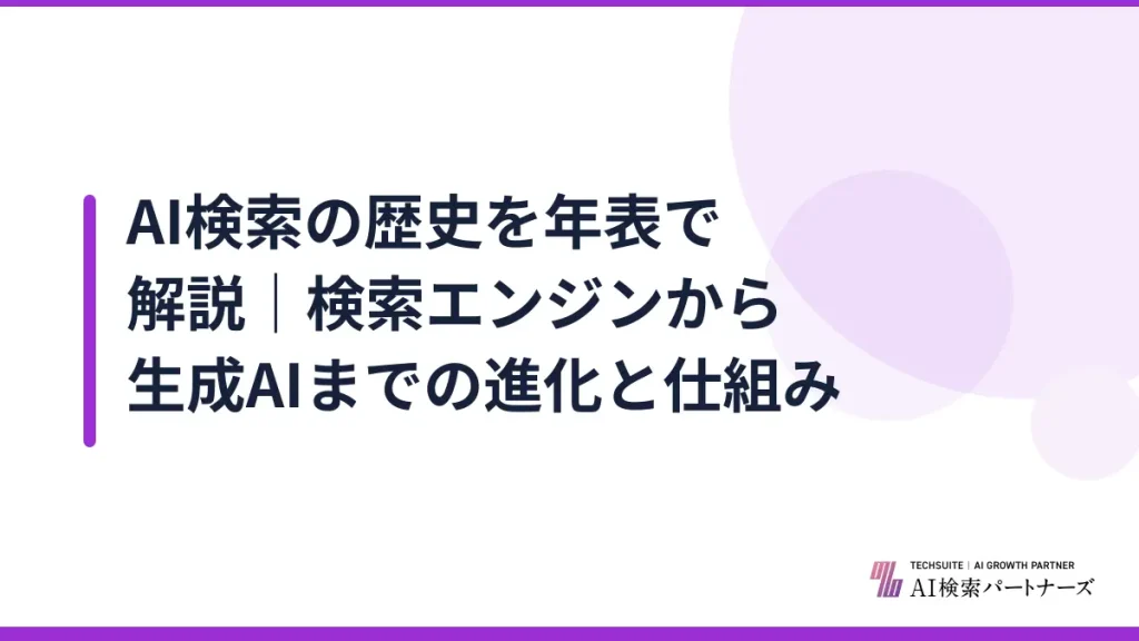 AI検索の歴史を年表で解説｜検索エンジンから生成AIまでの進化と仕組み