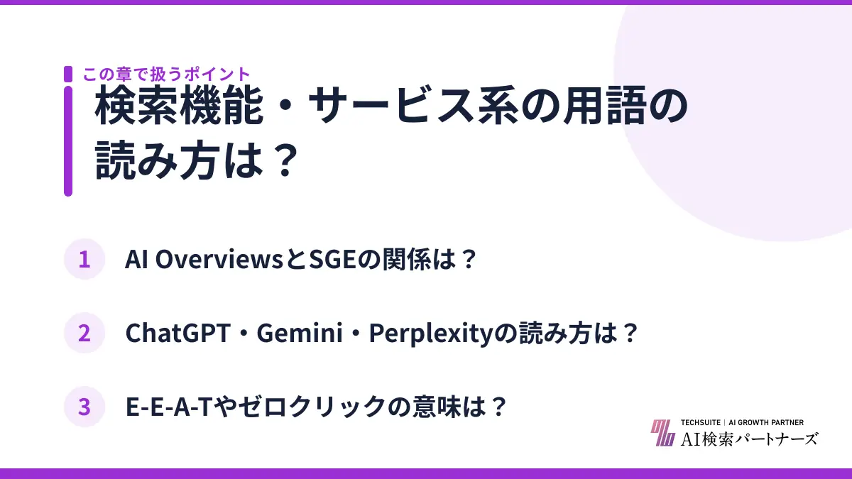検索機能・サービス系の用語の読み方は?