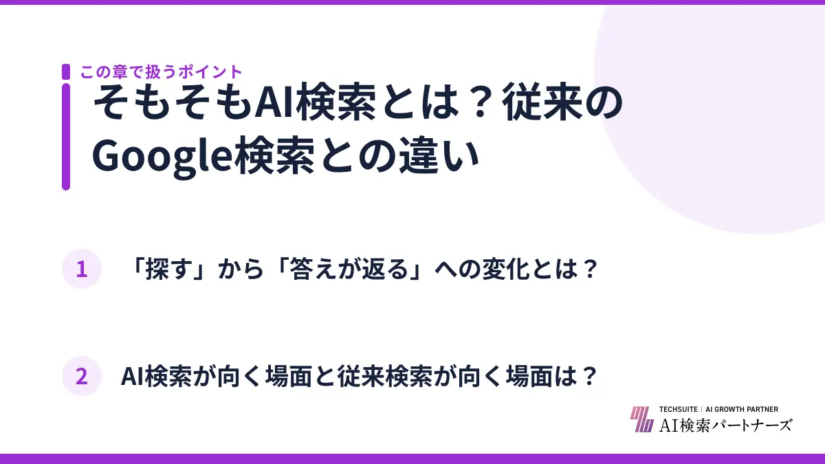 そもそもAI検索とは？従来のGoogle検索との違い