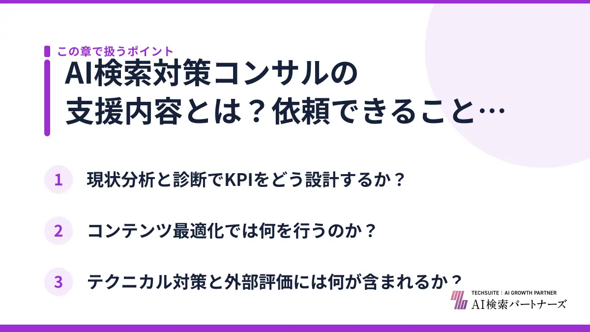 AI検索対策コンサルの支援内容とは？依頼できることの全体像