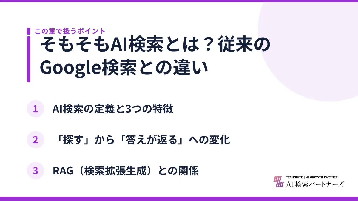 そもそもAI検索とは？従来のGoogle検索との違い