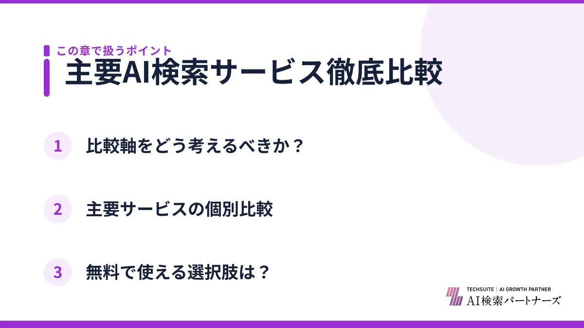 主要AI検索サービス徹底比較