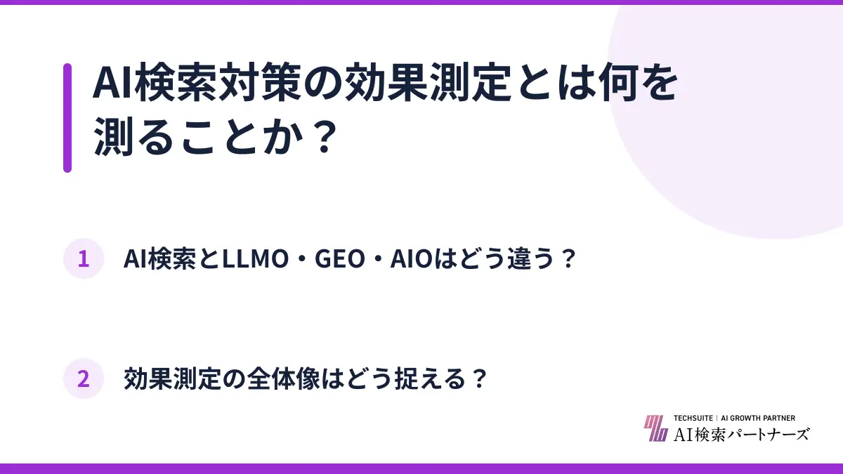 AI検索対策の効果測定とは何を測ることか?