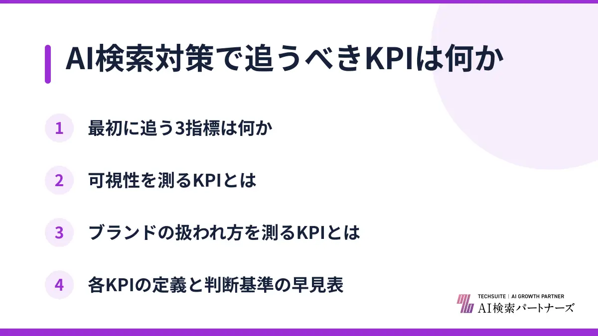 AI検索対策で追うべきKPIは何か