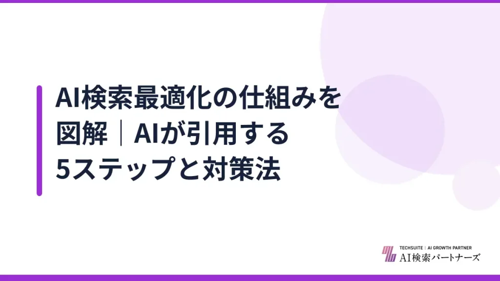 AI検索最適化の仕組みを図解｜AIが引用する5ステップと対策法