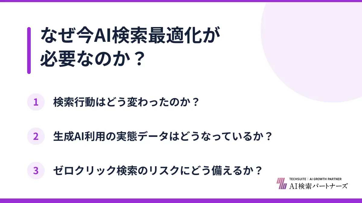 なぜ今AI検索最適化が必要なのか?