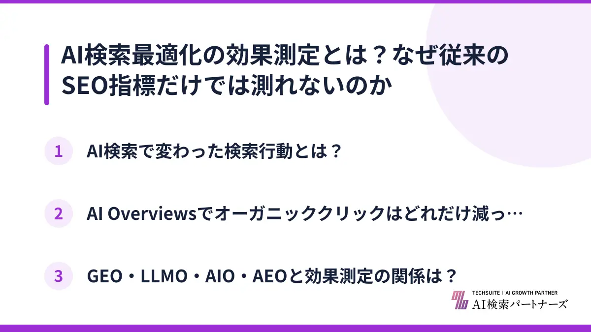 AI検索最適化の効果測定とは？なぜ従来のSEO指標だけでは測れないのか