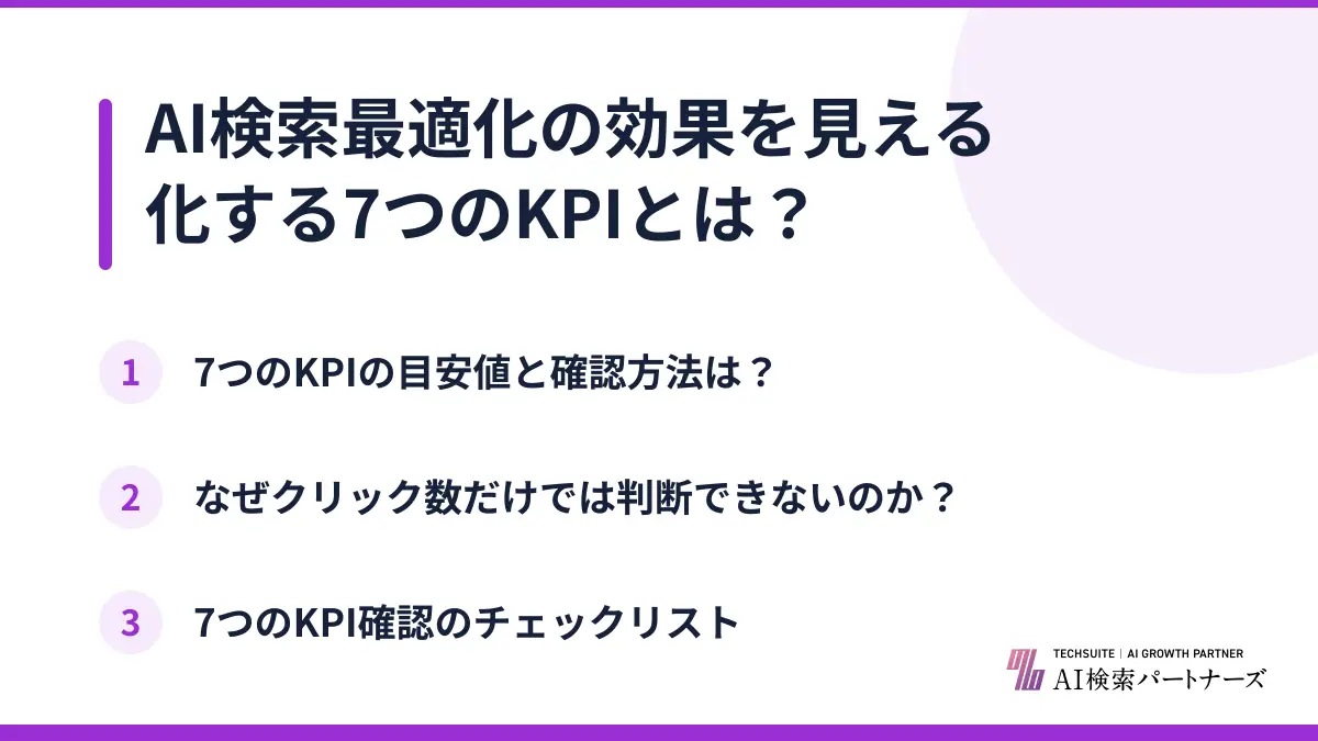 AI検索最適化の効果を見える化する7つのKPIとは？
