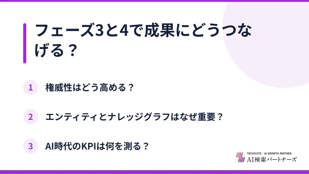フェーズ3と4で成果にどうつなげる?