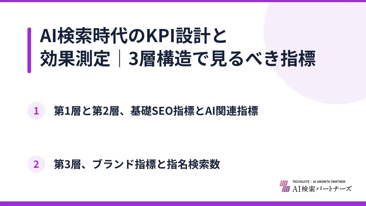 AI検索時代のKPI設計と効果測定｜3層構造で見るべき指標