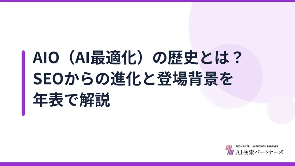 AIO（AI最適化）の歴史とは？SEOからの進化と登場背景を年表で解説