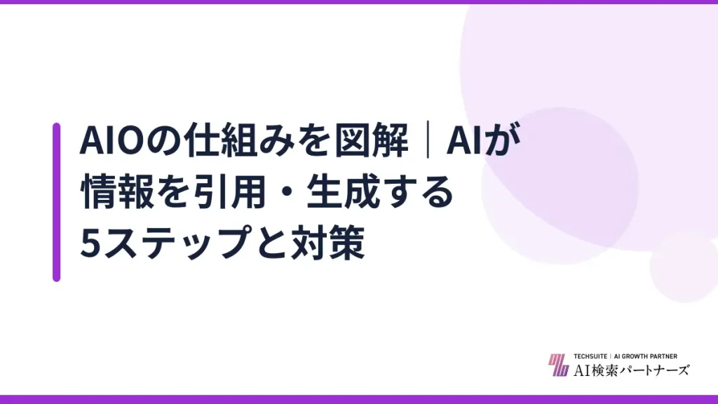 AIOの仕組みを図解｜AIが情報を引用・生成する5ステップと対策