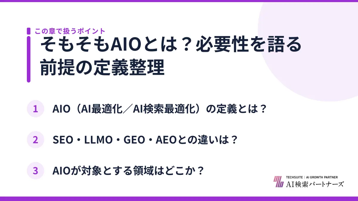 そもそもAIOとは？必要性を語る前提の定義整理