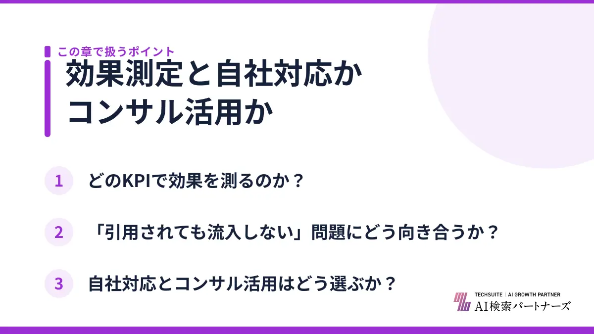 効果測定と自社対応かコンサル活用か