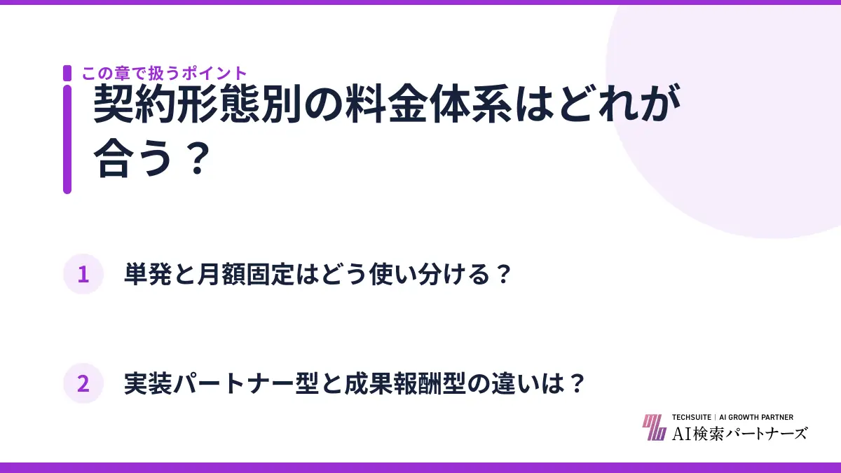 契約形態別の料金体系はどれが合う？