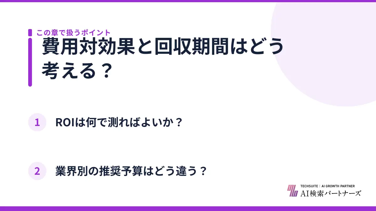 費用対効果と回収期間はどう考える？