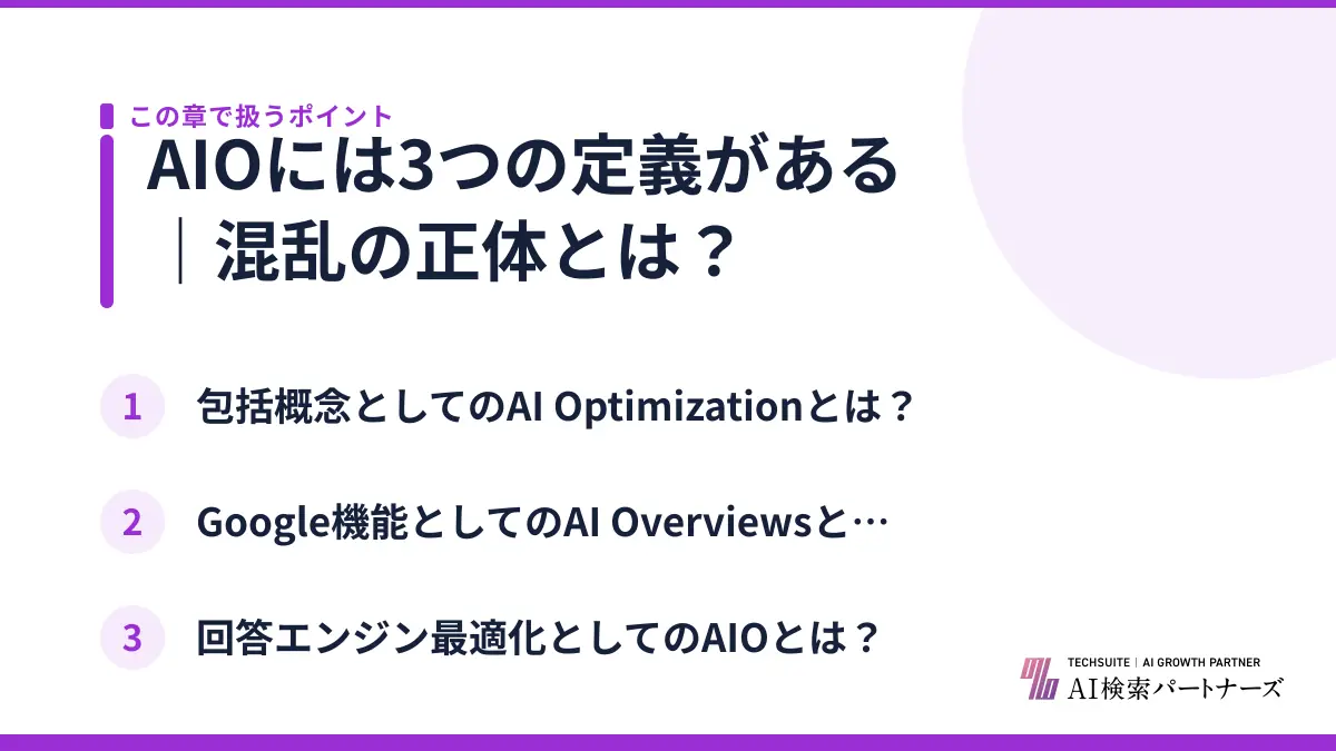 AIOには3つの定義がある|混乱の正体とは?