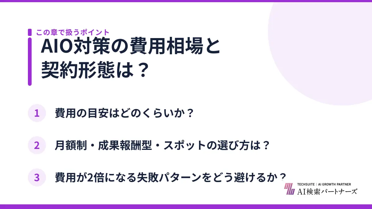 AIO対策の費用相場と契約形態は？
