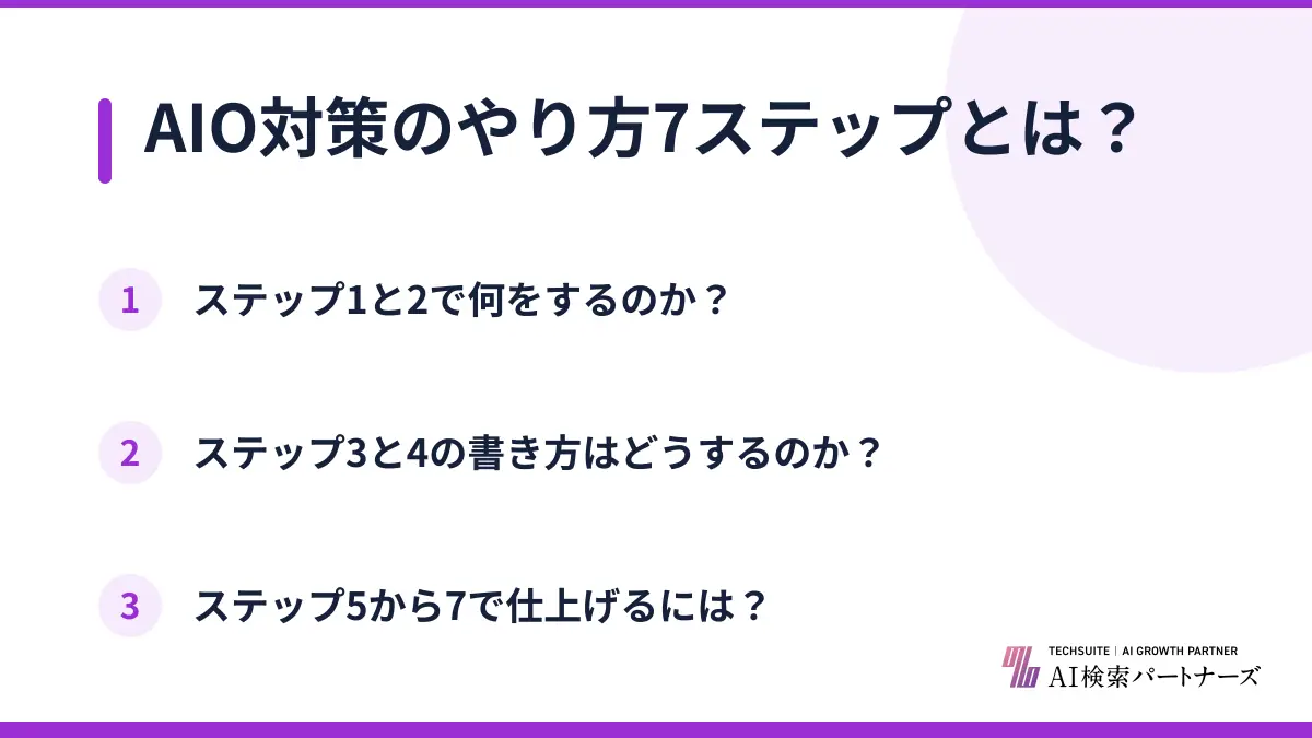 AIO対策のやり方7ステップとは?