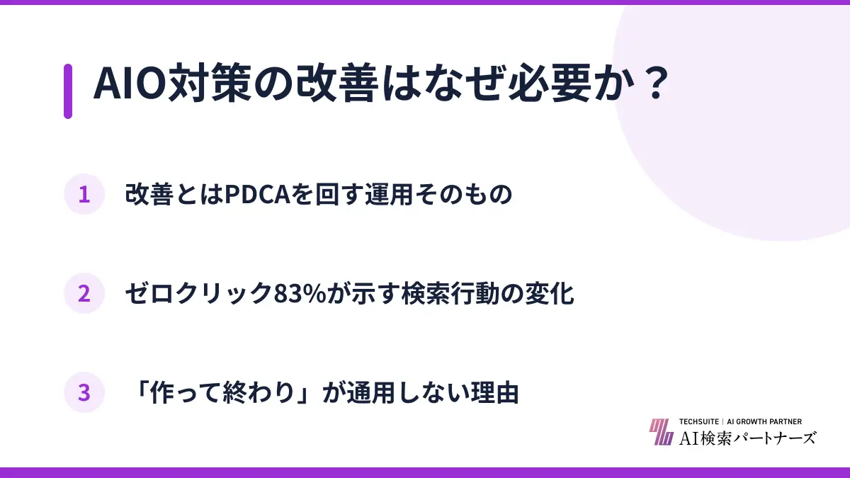 AIO対策の改善はなぜ必要か？