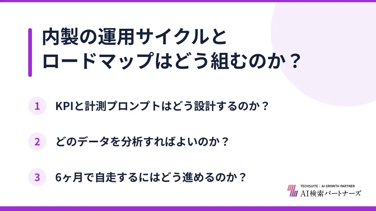 内製の運用サイクルとロードマップはどう組むのか?