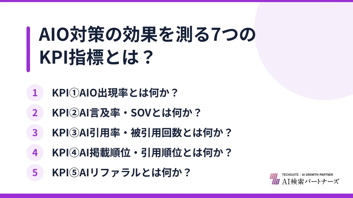 AIO対策の効果を測る7つのKPI指標とは？