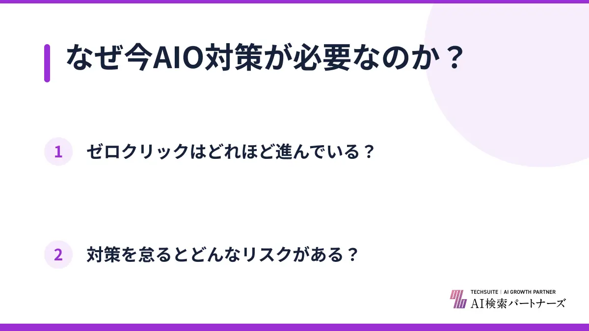 なぜ今AIO対策が必要なのか？