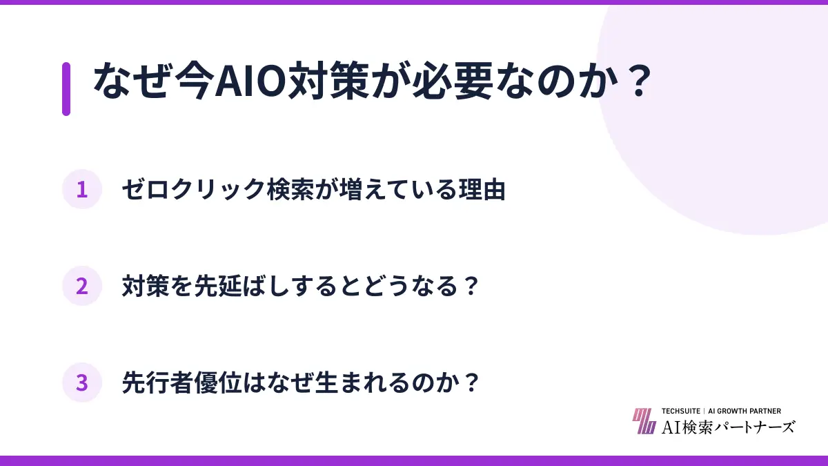 なぜ今AIO対策が必要なのか？