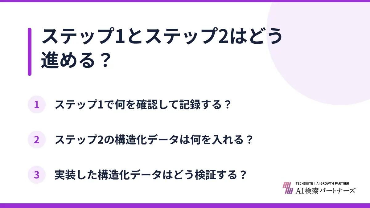 ステップ1とステップ2はどう進める？