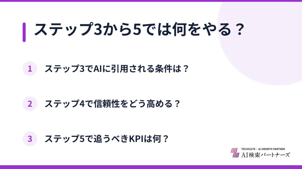 ステップ3から5では何をやる？