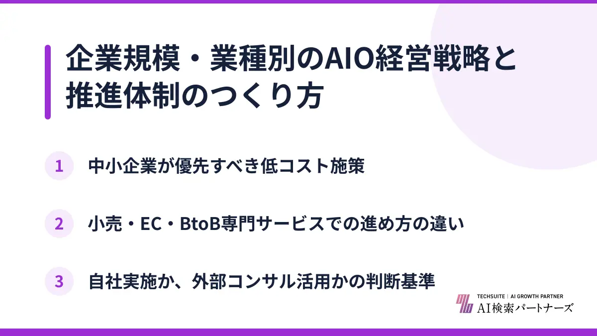 企業規模・業種別のAIO経営戦略と推進体制のつくり方