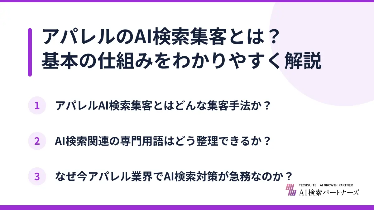アパレルのAI検索集客とは?基本の仕組みをわかりやすく解説